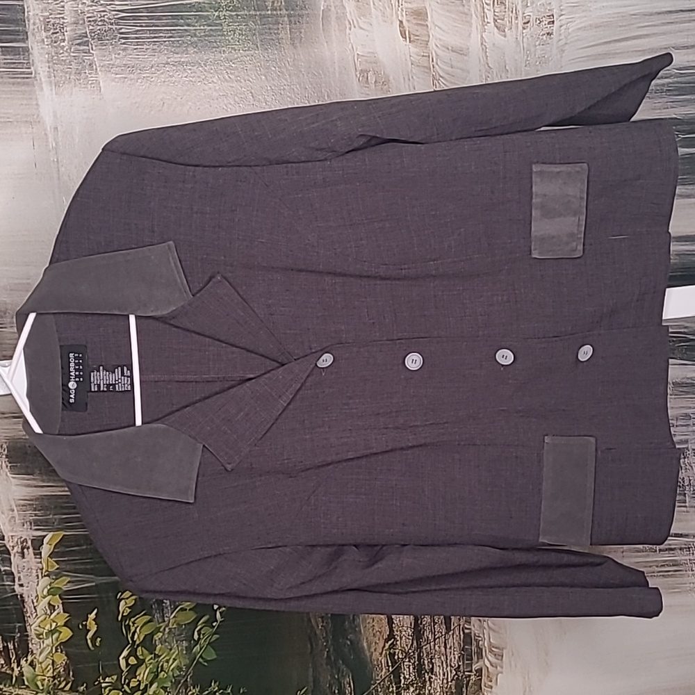 Sag Harbor Womens 22W dark gray lightweight business suit coat jacket